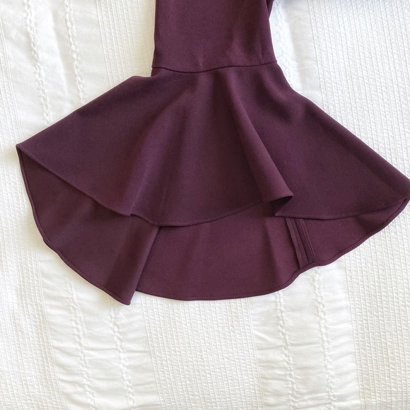 Calvin KLEIN PLUM OFF THE SHOULDER BELL FLUTTER SLEEVE MIDI SHEATH DRESS - 10 - Picture 8 of 10